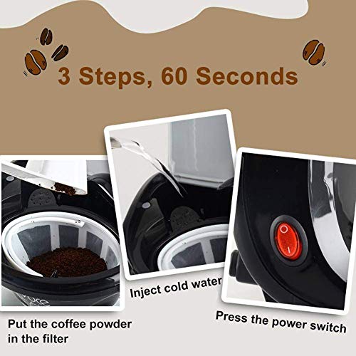 ZJZ Auto-Dual-Cup-Kaffeemaschine, elektrische Filterkaffeemaschine Dual-Use-Kaffee Tee-Maschine Haushaltskaffeemaschine… – Bild 6