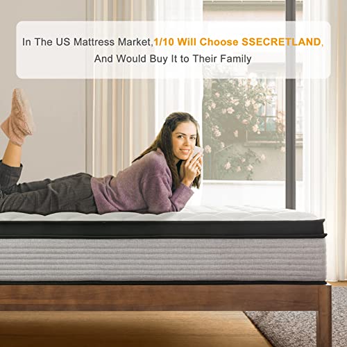 Full Mattress,SSECRETLAND 12 Inch Hybrid Memory Foam Mattress and