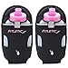 Fitletic - Extra Mile Holster Water Bottle Add-On, Holder With Clear Bottle for Running Belt, Hydration, 8oz, Black Cap, Pair