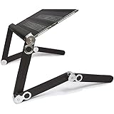 Portable Folding Notebook or Laptop Table - Desk - Tray - Stand - (Black) with free mouse stand