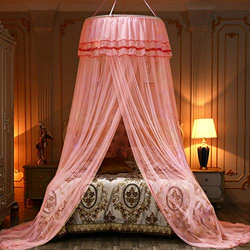 Jolitac Bed Canopy Lace Mosquito Net for Girls Beds, Unique Princess
