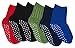 N'Ice Caps Big And Little Boys High Ankle Fashion Cotton/Spandex Socks 6PR Pack (6-7.5, Multi pack with gripper)