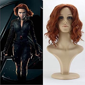 Ivy Hair Black Widow Cosplay Hair Wigs The Avengers Cosplay Synthetic Short Brown Curly Wig For Women Costume Natasha Romanoff Role Play