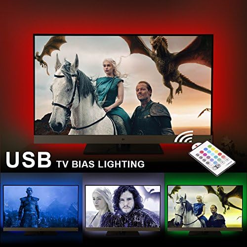 AirienX Dimmable USB LED TV Backlight Multi Color Bias Lighting Strip for 45 to 55 Inch HDTV RGB LED Strip Lights for Back of TV Lighting Home Movie Theater Mood Decor with Remote Control (45"-55")