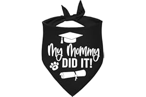 STMK Dog Graduation Bandana, Graduation Dog Bandana Outfit Graduation Gift for Small Medium Large Dogs (Black, My Mommy Did It)