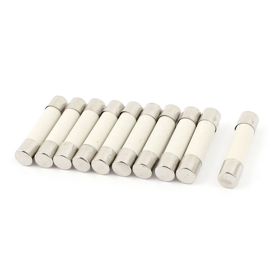 Sourcingmap 10 Pcs AC 250V 16A 6x30mm Fast Blow Cylindrical Ceramic Tube Fuses