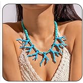 Systechy Acrylic Coral Beaded Necklace for Women Tropical Beach Party Jewelry Adjustable Bohemian Choker Summer Beach Necklace Summer Holiday Accessories Ocean Theme Gift for Her