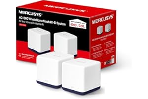 MERCUSYS Halo H50G (2-Pack) AC1900 Mesh WiFi System – Whole Home Coverage up to 4,000 ft², Seamless Roaming, Gigabit Ports, E