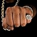 Men's 14k Gold Plated Hip Hop Iced Round Cz Ring Size Available 7 8 9 10 11 12
