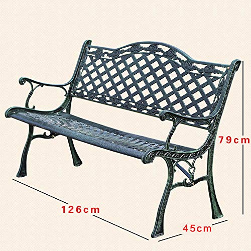 household products Gartenbank Metallbank im Freien, 3-Sitzer Sitz im Freien Terrassenmöbel Sitz, Park Terrasse Ruhebank… – Bild 3