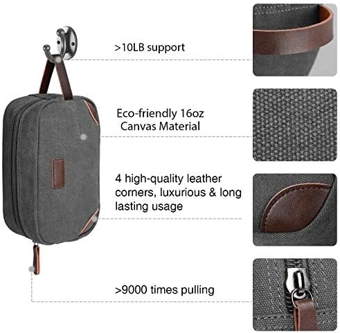 Men's Travel Toiletry Organizer Bag Canvas Shaving Dopp Kit TSA Approved (Grey) 2 Men's Travel Toiletry Organizer Bag Canvas Shaving Dopp Kit TSA Approved (Grey)