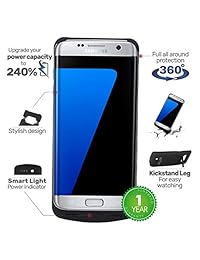 Never Run Out   Carcasa protectora para iPhone 6, 6S, 7, 7S y 8 (7000 mAh, incluye protector de pantalla), For Samsung Galaxy S7 Edge