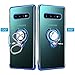 LONTECT for Galaxy S10 Plus Case Clear Slim Soft TPU Cover Case with Electroplated Frame Finger Grip Rotating Ring Holder Stand Work with Magnetic Car Mount for Samsung Galaxy S10 Plus, Blue