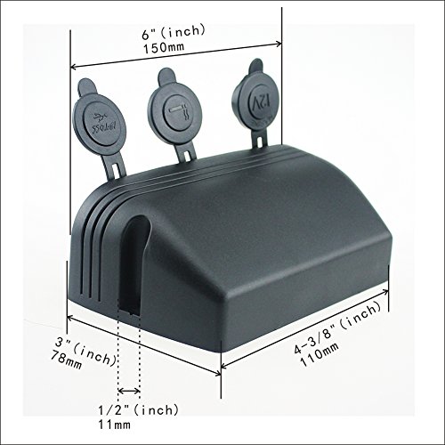 Iztor 12-24V car dual Marine Cigarette Lighter Splitter Power Adaptor Sockets and USB Charger - Thumbnail 4