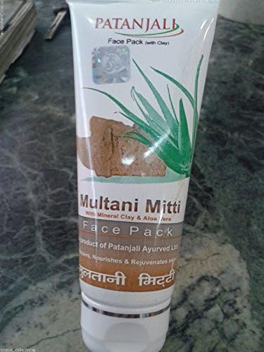2 x 60 gm each Patanjali Multani Mitti Face pack WITH MINERAL CLAY AND ALOE VERA repair, nourishes & rejuvenates skin