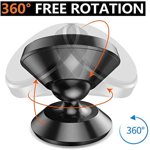 Car Phone Mount, Magnetic Phone Car Mount Universal 360° Rotation,for iPhone Xs Max XR X 8 7 Se 6S 6+ 5S 4 Samsung Galaxy S10 S9 S8 S7 S6 S5 S4 LG Nexus Nokia and More, with 3 in 1 USB Charging Cable - Thumbnail 4