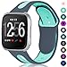 Maledan Bands for Fitbit Versa Women Men, Replacement Accessory Breathable Sport Strap with Ventilation Holes for Fitbit Versa Smartwatch, Small, Grey Teal