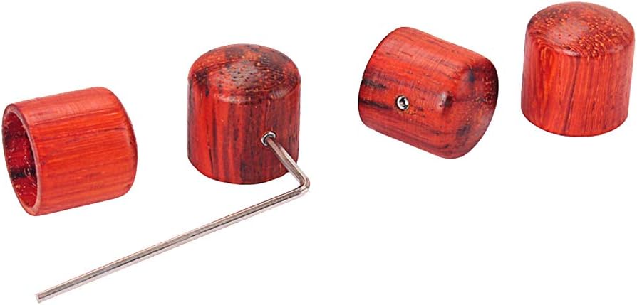 Alnicov 4PCS Guitar Wood Knobs Volume Tone Speed Control Knobs for Electric Guitar Bass Screw Type,Red - Image 4
