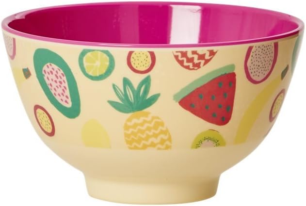 Small Melamine Bowl with Two Tone Tutti Frutti Print by Rice DK