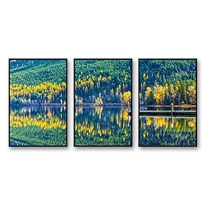 Framed Canvas Wall Art for Living Room, Bedroom Beautiful Nature Norway Landscape Canvas Prints for Modern Home Decoration Ready to Hang - 16"x24"x3 Panels