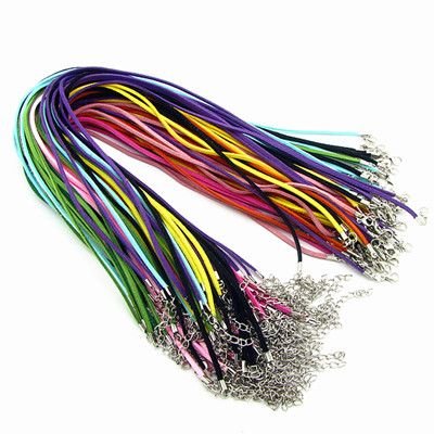 Qitian Assorted Imitation Suede Leather Necklace Cords with Lobster Clasps Ropes 18'' 20pcs