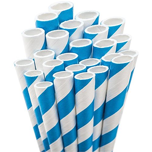Aardvark paper straws unwrapped jumbo straw, 7.75-inch, blue and …