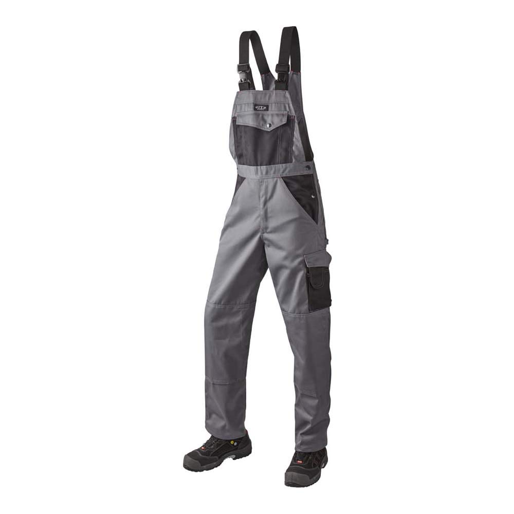 J.A.K. 920750B108 Series 9207 65% Polyester/35% Cotton Overalls Grey/Black, 60 L (42/35) Size
