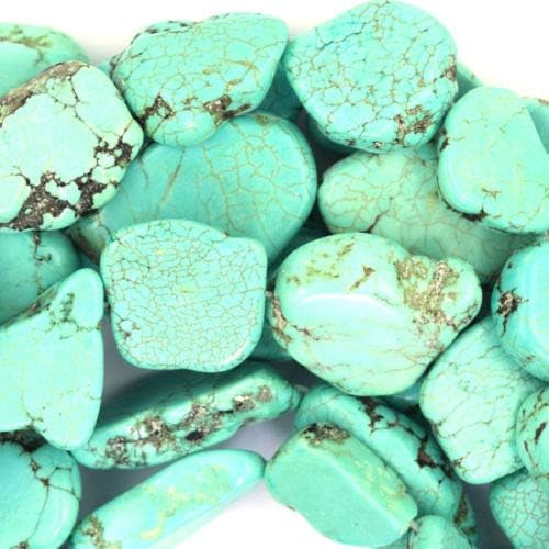 ShopForAllYou Design Making 25mm - 35mm Green Turquoise Freeform Slab Nugget Beads 15.5" Strand