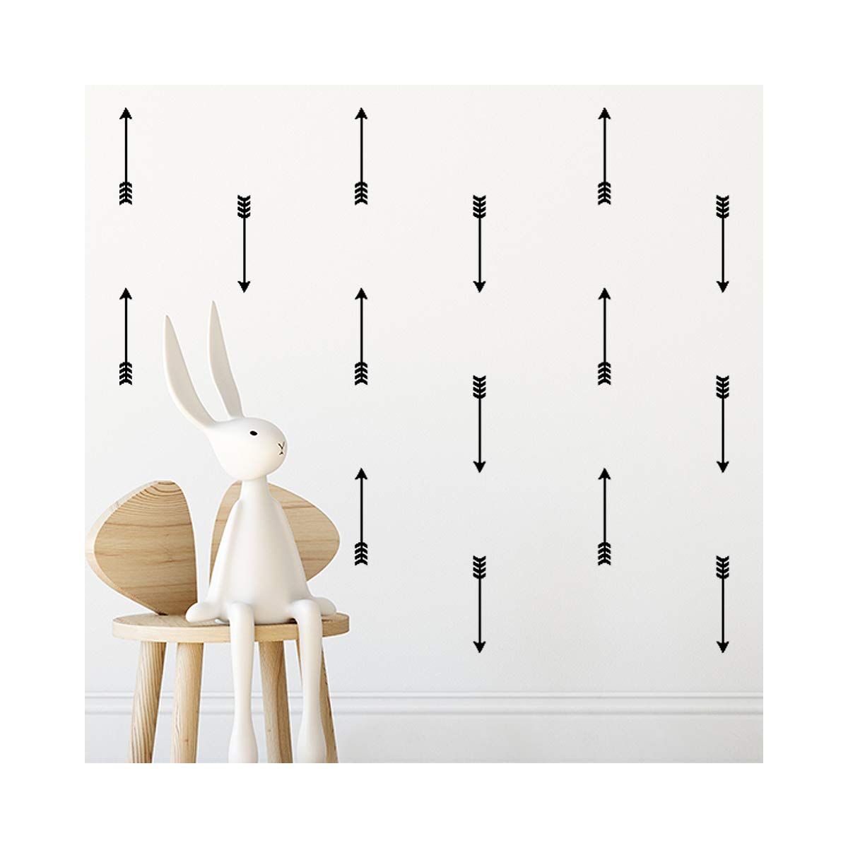 StickerDeen | Archery Bow Arrow Stickers Nursery Bedroom Living Room Decoration Removable Decal Peel & Stick Wall Art Vinyl Decals (Gift Pack of 64) (Black)