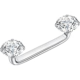 Xpircn 14G Titanium Surface Piercing Jewelry CZ Staple Barbell Internally Threaded Surface Tragus Staple Bar Piercing Jewelry 10/12/14/16/18/20mm