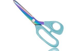 SLEMOON 10-Inch Scissors All Purpose - Premium Steel, Tailor Sewing Craft Scissors for Fabric, Leather & Clothing, Light Blue