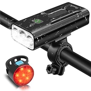 OCOOPA Bike Lights Set Rechargeable, 5200mAh USB Bicycle Lights 1200 Lumens Super Bright, 3 Modes LED Bike Lights Front…