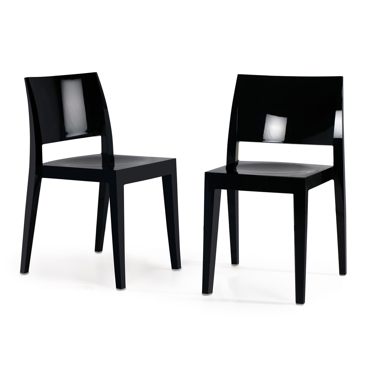 Photo 1 of ***FACTORY SEALED*** WRGHOME Modena Modern Stacking Plastic/Resin Patio Dining Side Chair Indoor/Outdoor, Pool, Patio, Kitchen, Restaurant (Set of 2), Black
