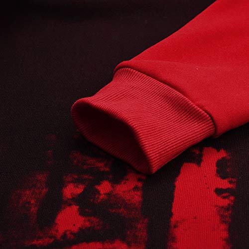 Men Pullover GREFER Gradient Color Long Sleeve Hooded Sweatshirt Tops T Shirt with Pocket