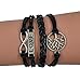 CAETLE ® Women Girl Love Lover Tree Infinity Knit Leather Rope Chain Charm Bracelet