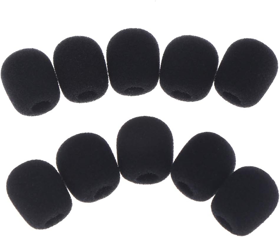 FADACAI Small Black Microphone Headset Windscreen Sponge Foam Mic Cover 40Pcs