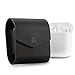 AirPods Case, [Upgraded Version] AhaStyle Premium Genuine Leather Magnet closure Flip Cover for Apple Wireless Earphone AirPods - Black