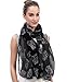 Lina & Lily Vintage Camera Print Scarf Lightweight (Black)
