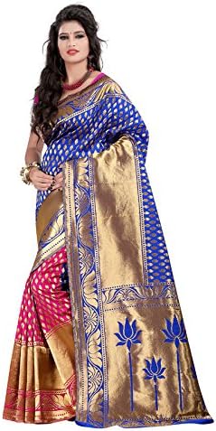 Justfashion Women's Silk Saree With Blouse Piece (Rdbn616 _Blue)