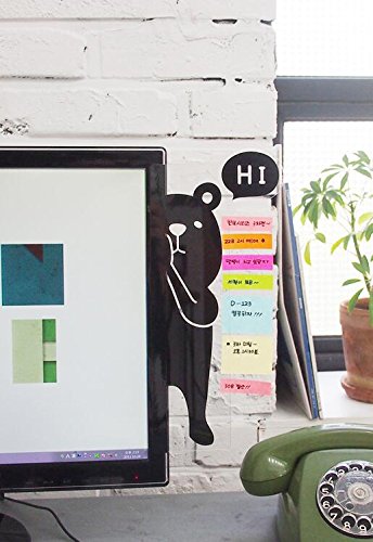 Home-organizer Tech Notes Holder and Reminder Memo Board for Right Computer Monitors Screen Acrylic Message Boards Memo Pads (Bear)