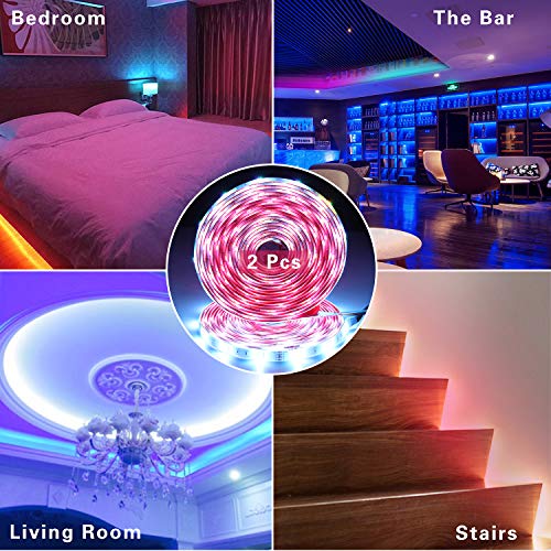 Led Strip Lights Bluetooth,32.8ft Color Changing Strip Lights 5050 SMD RGB LED Tape Light IP67 Waterproof for Party Bar Car Home Kid’Room DIY Decoration