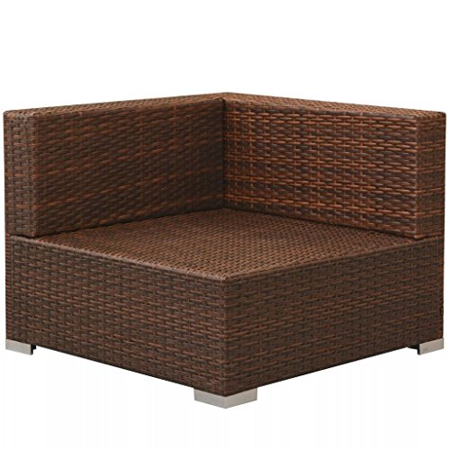 vidaXL Gartensofa 3-TLG. Poly Rattan Gartenmöbel Gartengarnitur Lounge Sofa – Bild 7