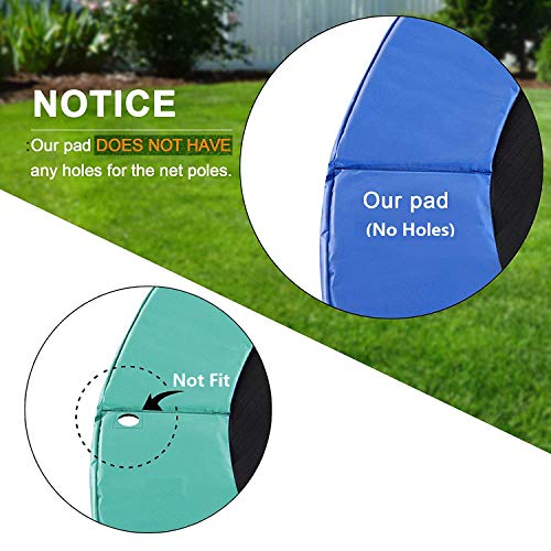 ExacMe Trampoline Pad Replacement Round Safety Spring Cover, No Hole for Pole (Blue, 15 Foot