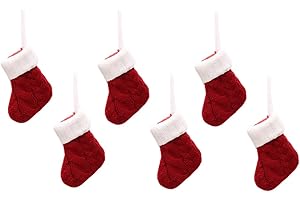 BESPORTBLE 6pcs Christmas Knitted Stocking Cutlery Covers Sock-Shaped Tableware Pockets for Holiday Kitchen