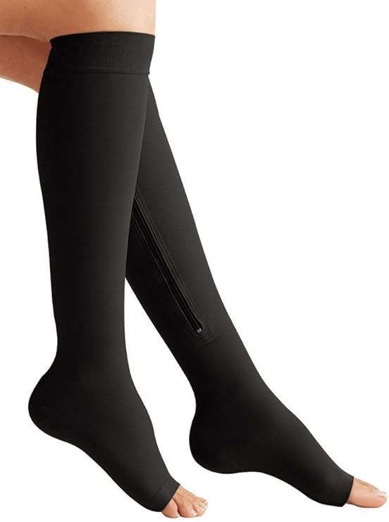 Compression Zipper Stockings (2XL/3XL, Black) Health