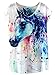 Futurino Women's Dream Mysterious Horse Print Short Sleeve Tops Casual Tee,Medium