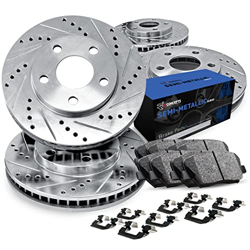 R1 Concepts Front Rear Brakes and Rotors Kit |Front Rear Brake Pads| Brake Roto…