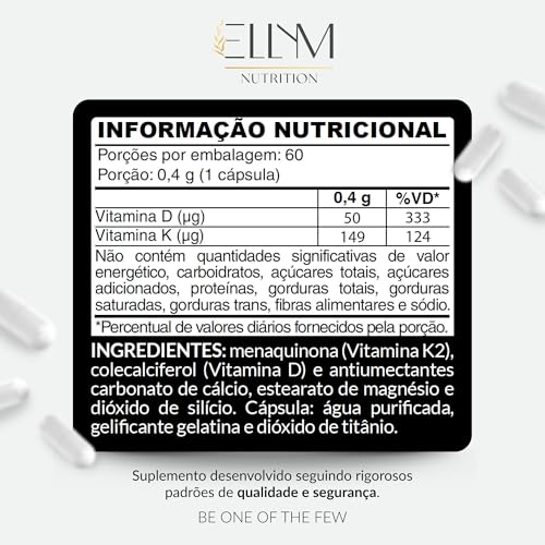 Vitamina D3 K2 60 Capsulas Ellym Nutrition 2000 Ui D3 149 Mcg K2 Mk7 2 Meses Fortaleciomento Ósseo E Muscular