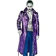 Jacket Craft Jared Leto Joker Suicide The Squad Purple Leather Trench Coat for Men