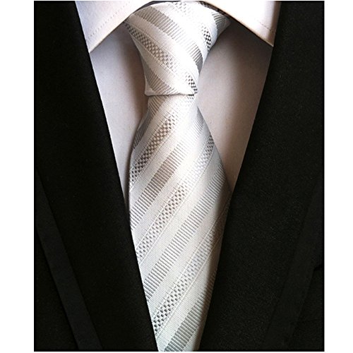 Jeatonge Lot 6 Pcs Mens Ties and 3 Free Tie Clips, Men's Classic Tie Necktie Woven Jacquard Neck Ties Gift box packing (Style 17)